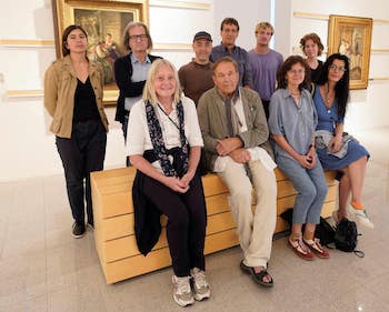 Organizzatori ed alcuni artisti espositori alla mostra Caleidoscopio Friburgo con il prof. Del Guercio
